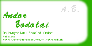 andor bodolai business card